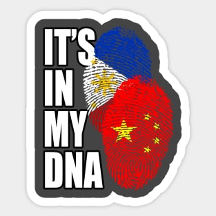 Filipino And Chinese Mix Heritage DNA Flag Sticker